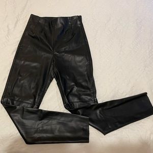 Zara high rise leather leggings